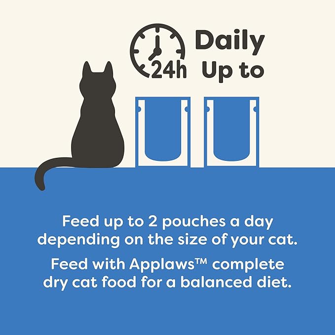 Applaws Natural Wet Cat Food in Gravy, Limited Ingredient Wet Cat Food Pouches, No Additives, Made with Natural Ingredients, Tuna with Shrimp in Gravy (12 x 2.47oz Pouches)
