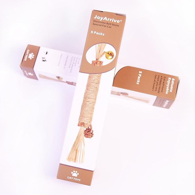 Natural Dried Matatabi Cat Chew Stick with Gall Fruit, Raffia Grass & Bell Cat Ball Toys, Handmade Silvervine Sticks Interactive Catnip Toys for Teething & Entertainment (Size M Color G)