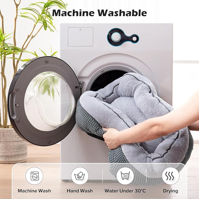 INVENHO Small Dog Bed Washable Orthopedic Calming Warming Durable Pet Bed with Anti-Slip Bottom
