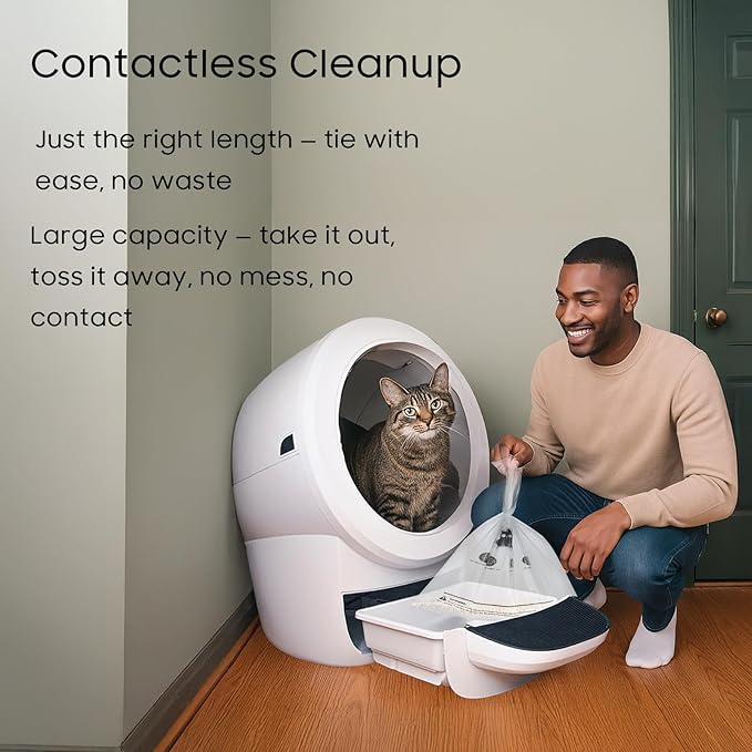 45 Pack Cat Litter Box Robot 4 and 3 Waste Bags, Automatic Litter Box Liners Bags, Tear-free, Sensor-compatible, 9-11 Gallon Capacity