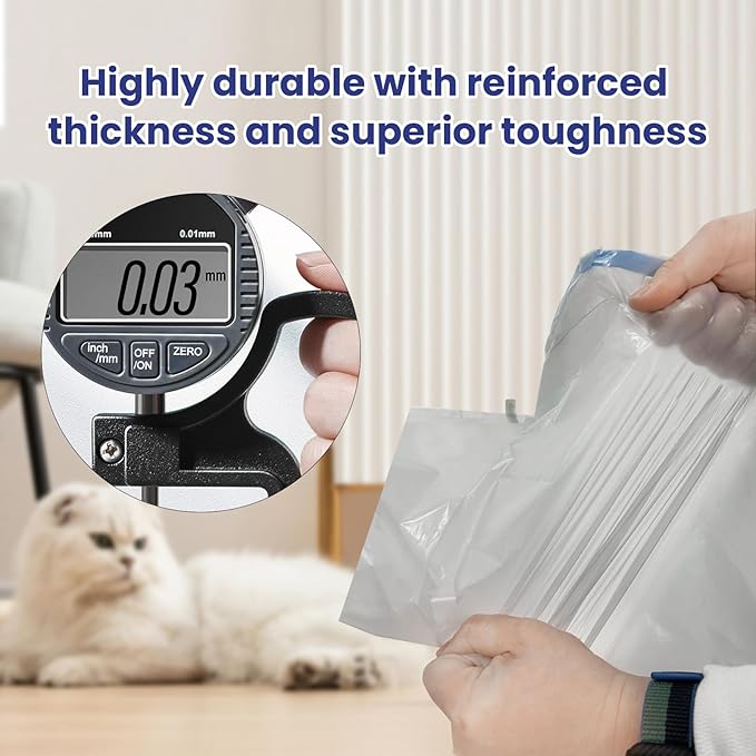 125 Counts Cat Litter Liner Bags Compatible with Neakasa and PetPivot Open-Top Pet Automatic Self Cleaning Cat Litter Box, Waste Bags, 27" x 13"Heavy Duty Replacement Trash Bags with Drawstring (Blue)