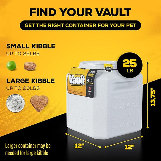 Gamma2 Vittles Vault Pet Food Storage Containers - Sealed Dog and Cat Food Storage Container, Fits up to 25lbs, Made in the USA - [12"L x 13.75"H]