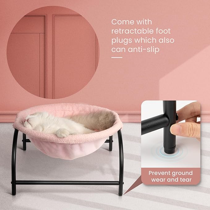 Cat Hammock Bed - Detachable, Breathable, Easy Assembly Indoors Outdoors, 16.9 in x 16.9 in x 9.5 in