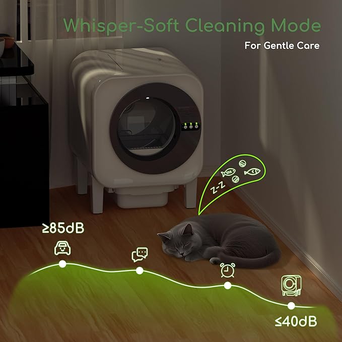 Automatic Cat Litter Box Self Cleaning for Cats | Self Cleaning Litter Box 75L Large Capacity with App Control, Safety Protection, Odor-Free Waste Disposal, Compatible with Multi Cats