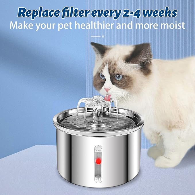 4 Pack Cat Water Fountain Replacement Filters for 67oz/2L Automatic Pet Fountain Cat Water Dispenser