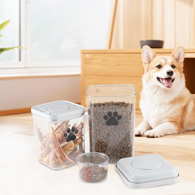 2-Pack Dog Treat Storage Container Set 78oz+48oz | Airtight Pet Treat Canisters for Cats & Dogs, Kitchen Counter Jar, BPA-Free, Dog Cookie Treats Jars with Lid, Keeps Treats Fresh & Crunchy