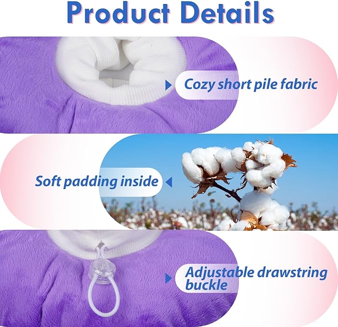 Adjustable Cat Neck Cone, Comfortable Elizabethan Recovery Collar After Surgery to Prevent Licking Wound, Ideal for Skin Disease, Deworming, Protective Pet Cone, Purple Medium