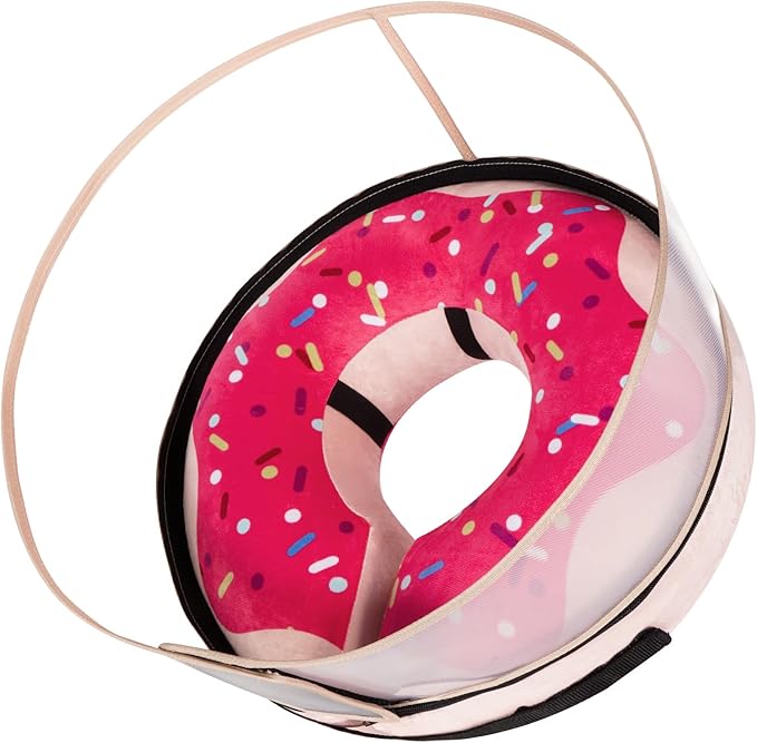 Inflatable Dog Cone Collar with Detachable Enhanced Anti-Licking Shield, Soft Neck Donut Collar for Dogs After Surgery, Adjustable Dog Cone Alternative for Large Medium Small Dogs & Cats