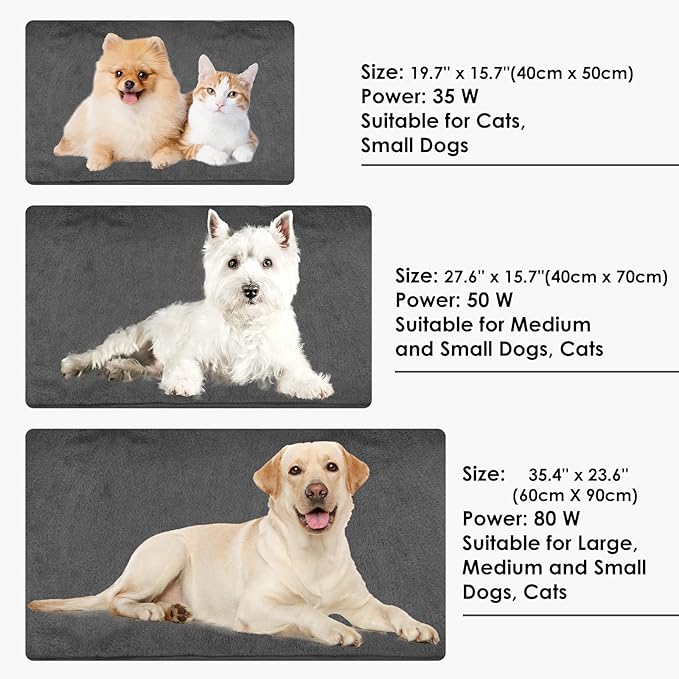 PETNF Outdoor Heated Pet Bed with Waterproof Cover,Pet Heating Pads for Dog,Soft Electric Blanket Auto Temperature Control,Heating Mat for Dog House Cabin Cot Doorway, XL