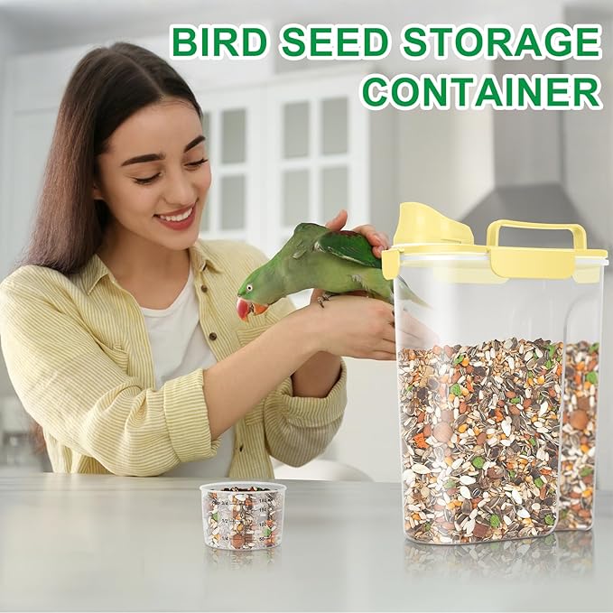 TBMax Dog Cat Food Storage Containers 2 Pack 10 Lbs to 14 Lbs Airtight Pet Food Container Dispenser with Large Spout & Portable Handle, Travel Dog Treat Cat Food Storage Bin Bird Seed Container