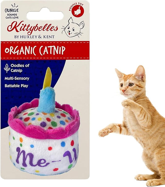 Huxley & Kent Plush Cat Toy - Interactive Catnip Toy for Cats & Kittens - Soft with Crinkle & Catnip - Fun Indoor Play - Mewow Cake