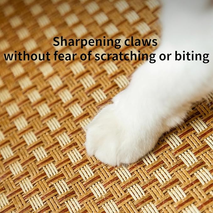 Breathable Pet Cage Hammock with Metal Hooks, Rattan and Bamboo Woven Cat Hammock for Kittens, Rabbits, Small Dogs, Cat Hanging Bed for Cage (Brown)