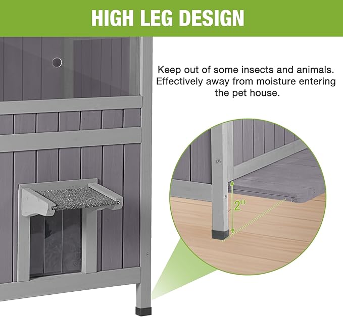 GUTINNEEN Outdoor Cat House Insulated for Winter Waterproof Feral Cat Shelter…