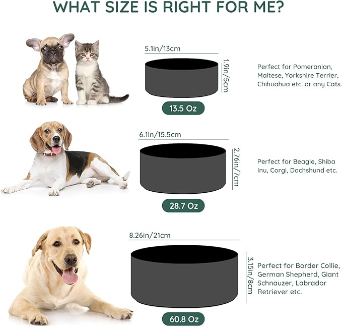 SPUNKYJUNKY 28.7OZ Ceramic Dog and Cat Bowl, Modern Cute Weighted Food Water Bowl for Replacement Black (1 Pack)