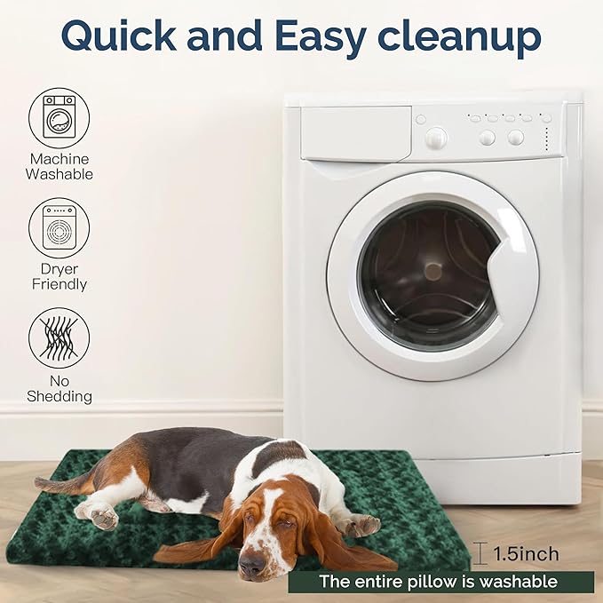 Dog Bed Mat for Small/Medium/Large Dogs Sleeping, Soft, Durable, Washable & Anti-Slip Crate Pads, Reversible Dog Mat Bed Kennel Mat Cat Bed M(30"*20"*1.5")