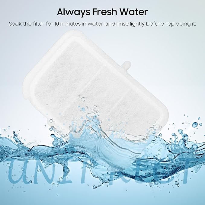 12 PCS Upgraded Pet Cat Kit Water Fountain Filters Unit Rect Fit For E versweet MAX 105 fl oz/3L Automatic Pet Fountain, Include Replacement Filters and Replaced Foam Pump Filter