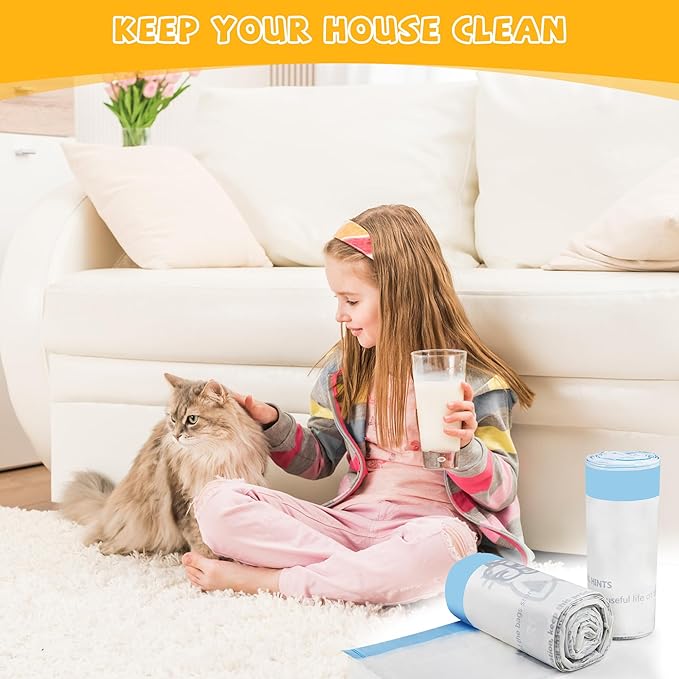 80 Count Ultra-Strong 2mil Thick Cat Litter Bags Liners, Compatible with Litter-Robot 3 and 4 Automatic Cat Litter Box Bags, Tear-free Leak-proof 24" x 29"