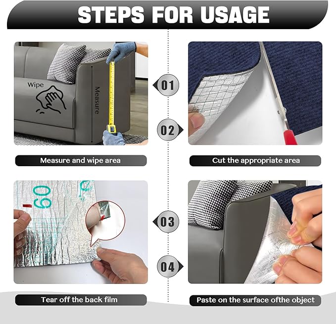 Cat Scratch Couch Protector 78.7"x15.8" – Self-Adhesive Furniture Protector from Cat Scratching, DIY Couch & Wall Shield, Trimmable Anti Scratch Mat for Indoor Sofa Bed Carpet，Navy