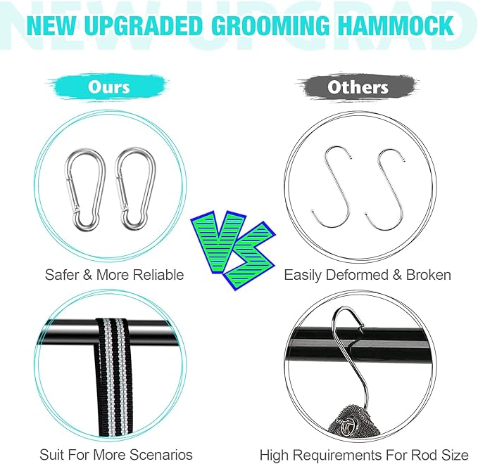 Dog Grooming Hammock - Upgrade Pet Grooming Harness for Nail Trimming (XXL 120lb), Dog Sling for Nail Clipping, Dog Hanging Holder Hanger for Cutting Nail with Nail Clippers, Green