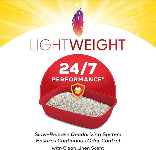 Purina Tidy Cats LightWeight 24/7 Performance Odor control, Multi-Cat, Clumping, 99.9 Percent Dust Free Cat Litter - 17 lb. Box