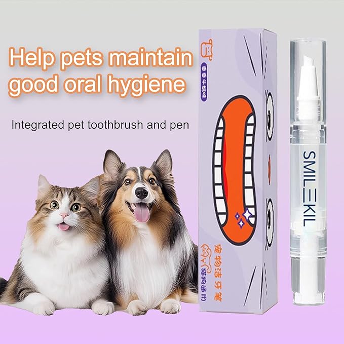 Three Pieces of Dog and cat Tooth Cleaning Pen Oral Repair Gel Toothbrush Tooth Care Gel Pen