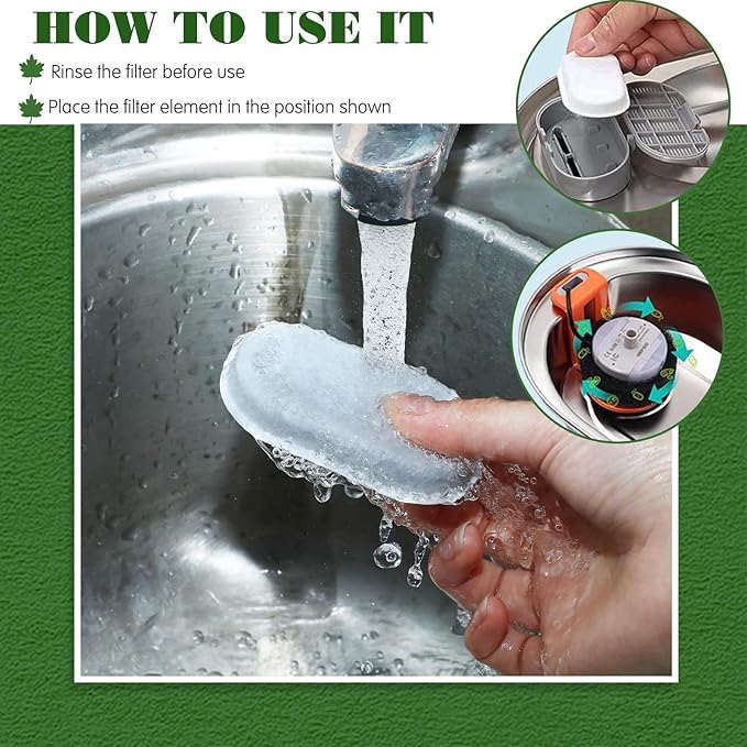 Hoolerry 32 Pcs Cat Fountain Filter Includes 16 Pet Replacement Filters 16 Sponges Compatible with Stainless Steel Pet Water Dispenser 108oz/3liter, 67oz/2liter