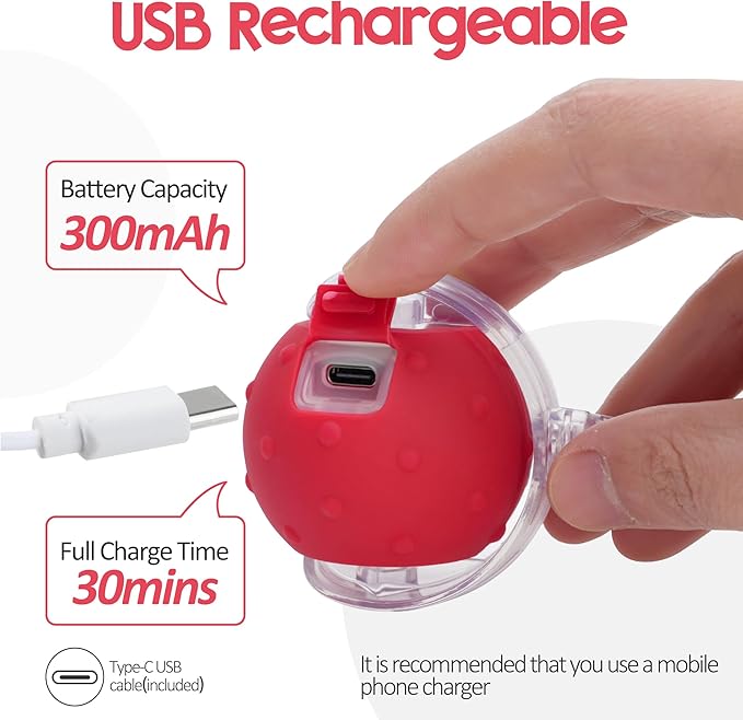 Interactive Cat Toys Ball for Indoor Cats, 2025 New Generation Automatic Moving Ball Toy with Elastic Mesh Tail, Chirping & Obstacle Avoidance and Motion Activated, Red【Rechargeable】