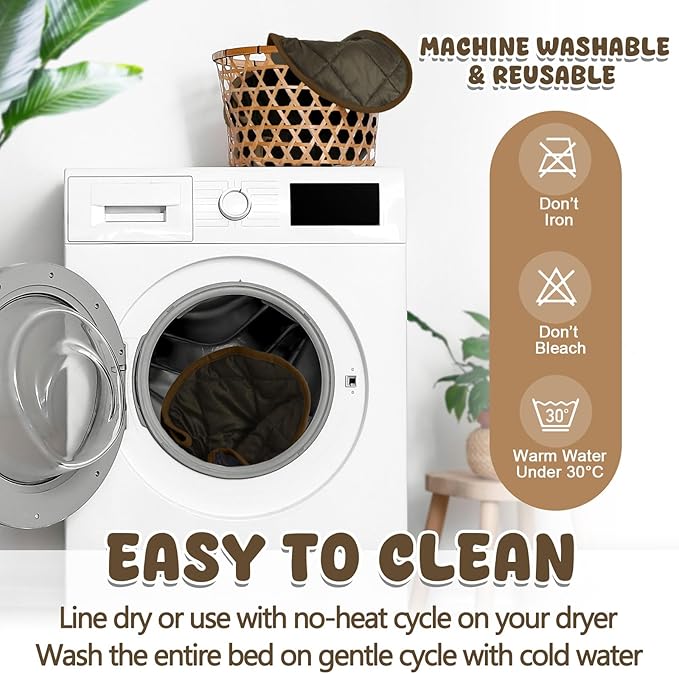 2 Pcs Cat Heating Pad Round 16 Inch Self Heating Cat Mat Washable Heated Bed Anti Slip Warming Pad Pet Bed Mat for Kennel Dog Crate Indoor Outdoor(Coffee,16 Inch)