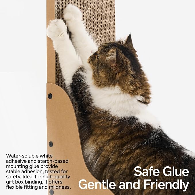 pidan Cat Scratcher Cardboard,L Shape Cat Scratchers for Indoor Cats Scratching Board,A-Grade Corrugated Base Paper,Safe Glue (L Type)