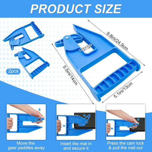 2-Pack Heavy Duty Mat Grippers – Stall Mat Movers for Horse Barn, Gym, Trailer & Rubber Flooring – Ergonomic Mat Puller for Easy Lifting & Moving – Durable, Non-Slip Handles for Secure Grip