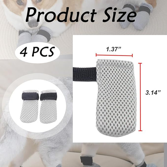 4 Pcs Cat Scratch Cover for Nursing Rehabilitation Boots Adjustable Bath Bath Gloves，to Prevent Scratching Suitable for Bathing, Feeding and Nail Trimming of Cats