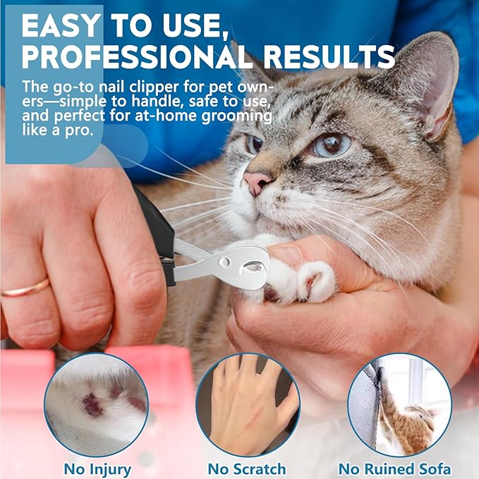 Cat Nail Clippers, Professional Pet Claw Clippers for Indoor Cats, Kittens, Small Dogs, Puppys, Birds, Rabbits, Safe Nail Trimmer and Grooming Tools for Small Animals Home Pets