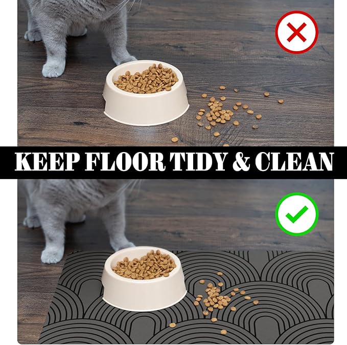 Dog Food Mats for Floors Absorbent, Pet Cat Food Mat - Quick Dry Dog Bowl Mats for Food and Water, Eco-Friendly Boho Pet Supplies