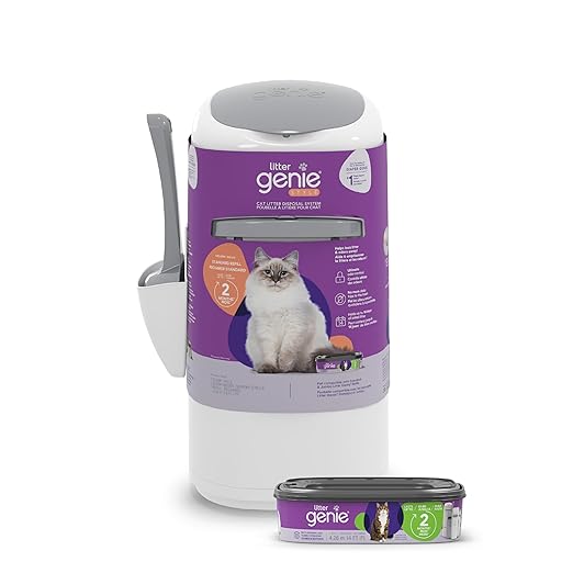 Litter Genie Style PailCat Litter Box Waste Disposal System for Odor Control Includes 1 Square Refill Bag