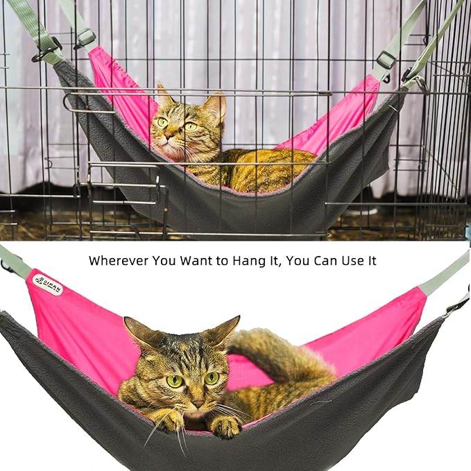 Cat Hammock - Washable Soft Outdoor Mat, Waterproof Cooling Pad for Cats & Small Animals (Large, Red)