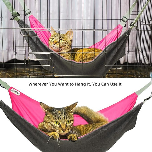 Cat Hammock - Washable Soft Outdoor Mat, Waterproof Cooling Pad for Cats & Small Animals (Large, Red)