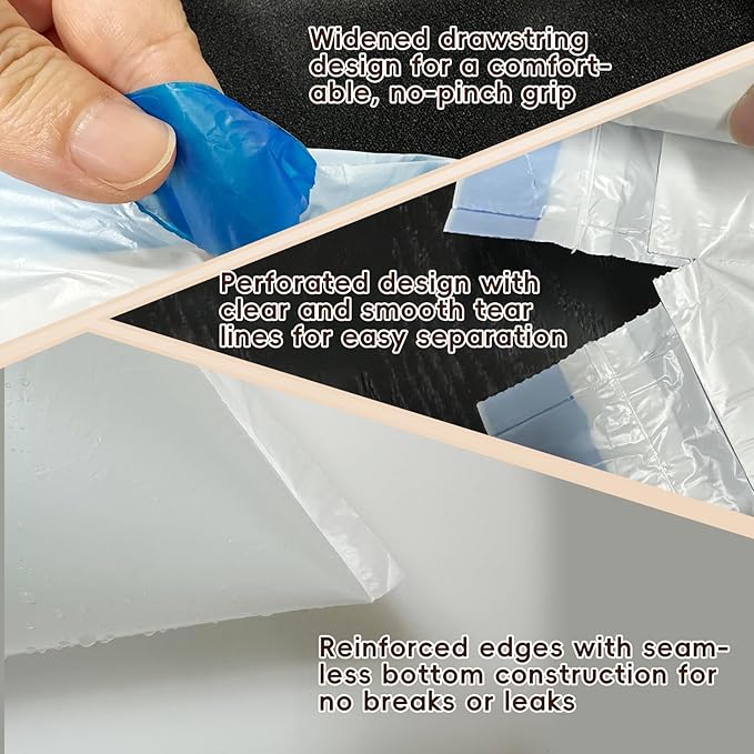 Cat Litter Box Liners Bag Fit For MW-SC01/MW-SC02/MW-LR01 Automatic Self Cleaning Cat Litter Box, Waste Bags, 18" x 12.6"Heavy Duty Replacement Trash Bags with Drawstring (White, 100 counts)