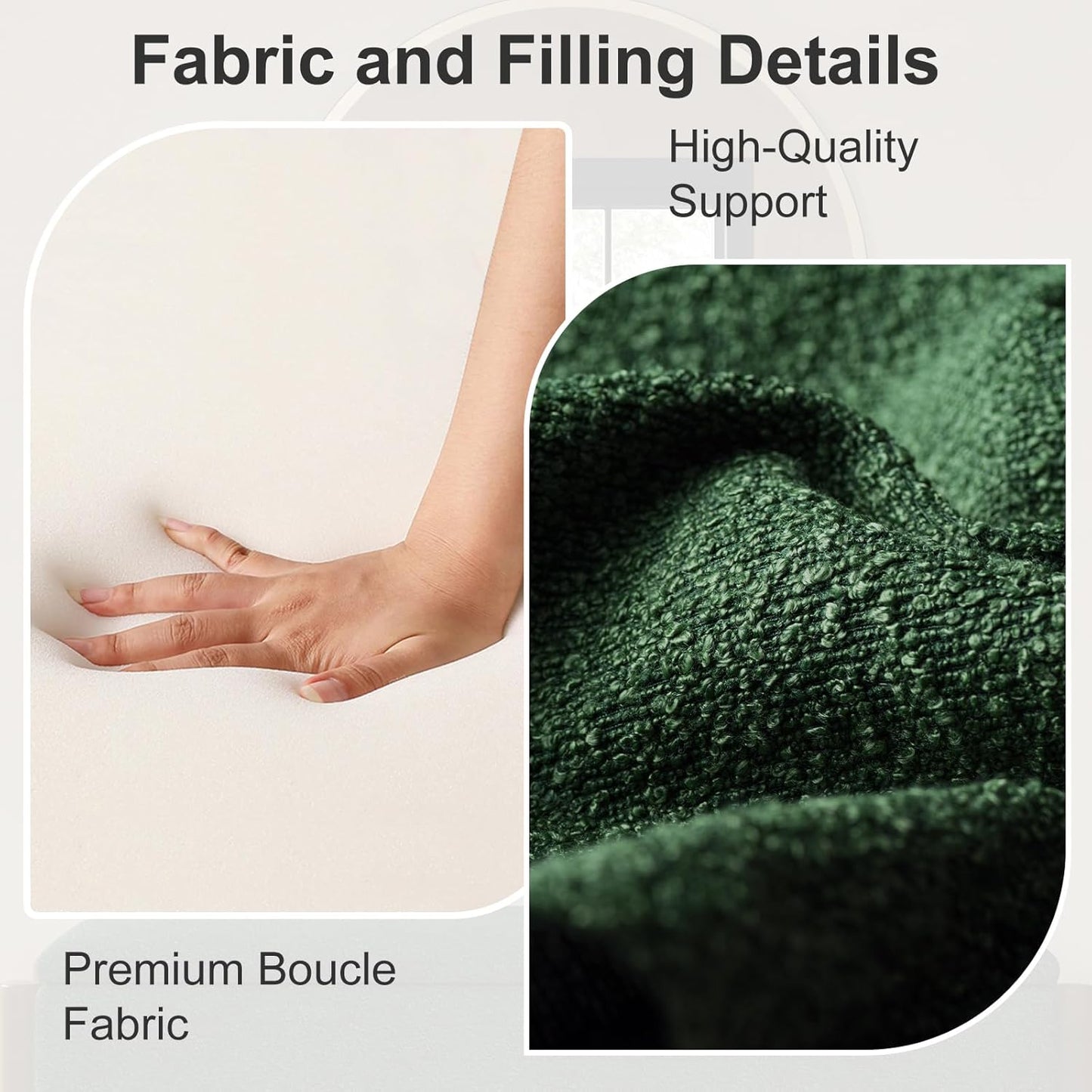 Storage Ottoman Bench, End of Bed Bench for Bedroom, 47" Boucle Upholstered Entryway Shoe Seat Benches, Holds up to 660 lb Storage Ottoman, Padded Blanket Chest Stool Foot Rest for Living Room Green