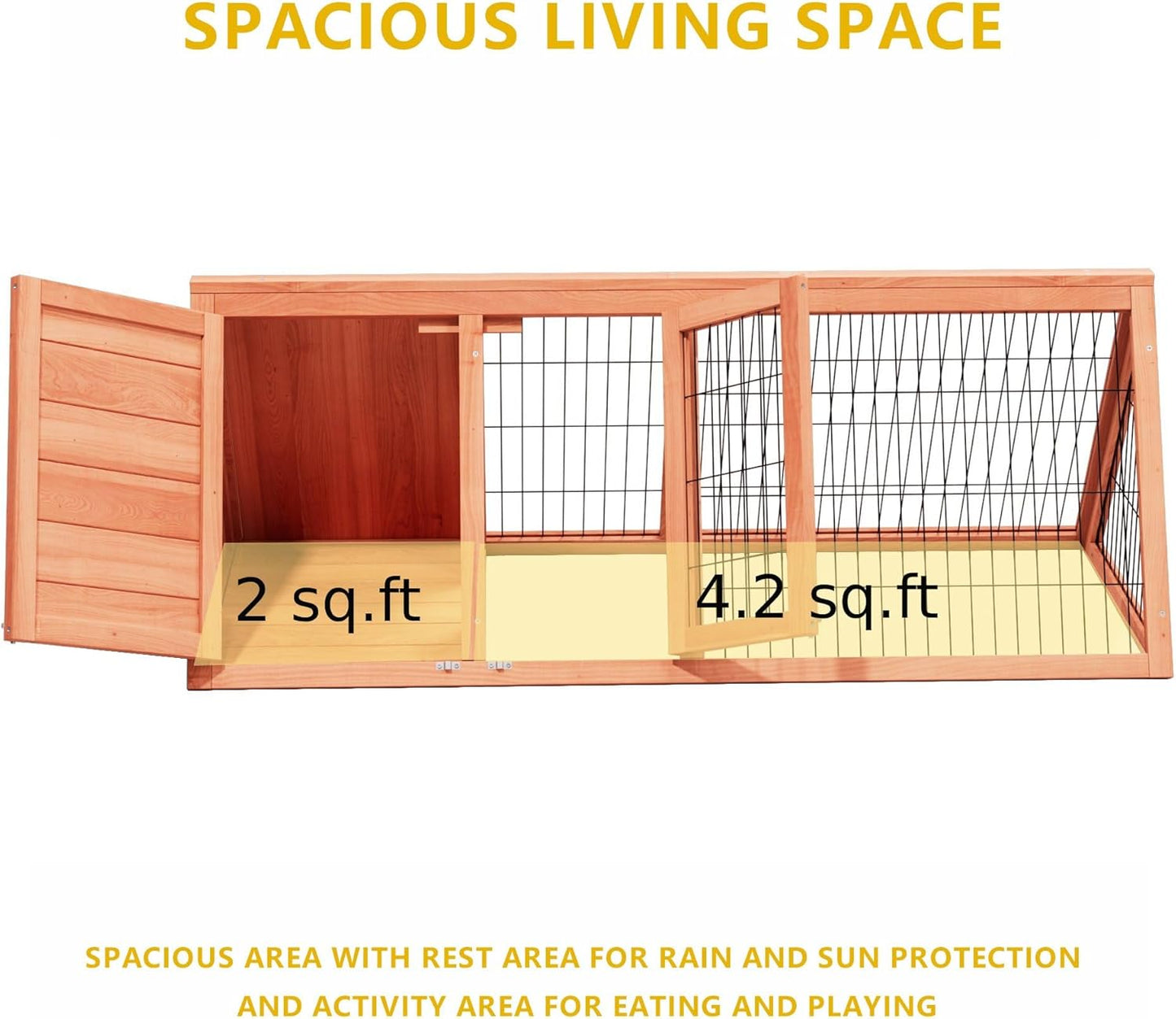 Chick Coop,Outdoor Chicken Run Cage Wooden Triangle Quail Coop with Ventilating Wire Poultry Hutch for Small Animals (Ntural Wood)