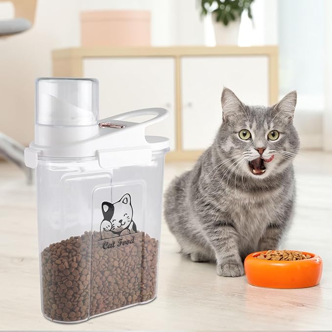 Cat Food Container,Large Capacity Cat Food Storage Container with Airtight Lid,|Portable Pet Food Storage Containers for Dog Food Storing,Canned Cats Travel| BPA Free