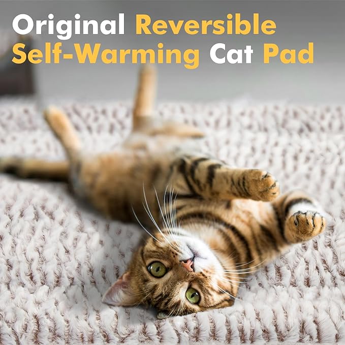 Self Heating Cat Pad Self Warming Bed 27.5" x 18.5" Thermal Cat Mat Extra Warm Pet Mat for Outdoor and Indoor Large Kittens Small Puppy Pets
