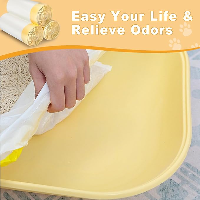 Waste Drawer Liners Bags Replacement Compatible with Litter-Robot 3/4, 60 Count Thickened Heavy Duty Cat Liner Bags with Drawstring 10-12 Gallons of Capacity