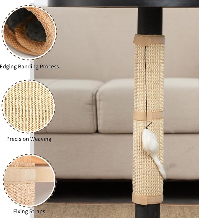 JanYoo 2 Pieces Cat Scratcher Mat for Table Leg Sisal Cat Scratching Pad Scratch Mat for Cat Scratch Pad Rug 19.69 × 9.84 in(Beige)