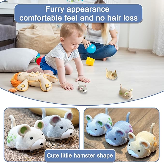 OHGOSH Vibrating Hamster, Electric Walking Hamster Toys, As A Novelty House Pet for Your Child，This Would Also Make Lovely（Children's Version （3 PCS））