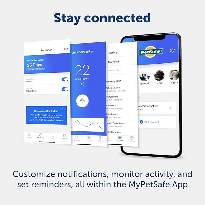 PetSafe ScoopFree Crystal Pro Self-Cleaning Automatic Litter Box - Uncovered Motion-Sensing Cat Box with Integrated Health Counter & App - Includes 1 Disposable Crystal Litter Tray