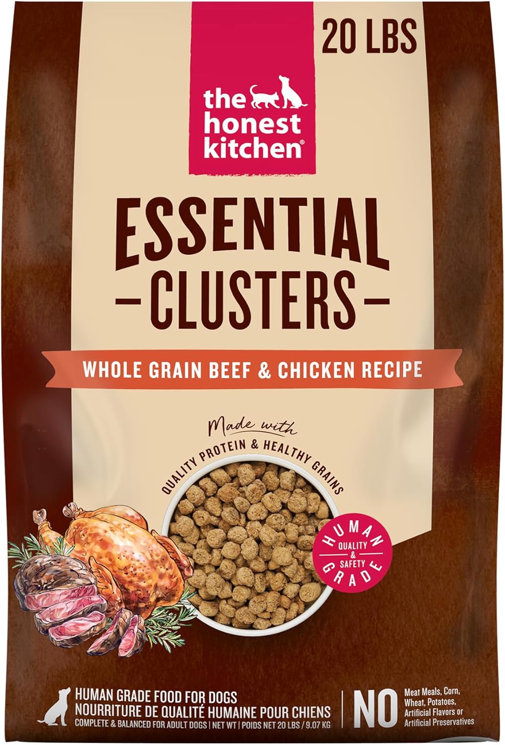 The Honest Kitchen Essential Clusters Dog Whole Grain Beef & Chicken 20 lb Bag