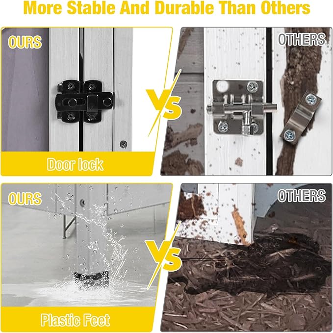 Aivituvin Outdoor Cat House，Two-Story Feral Cat Shelter，Wooden Cat Condos,Weatherproof Cat Enclosure for Winter with Escape Doors