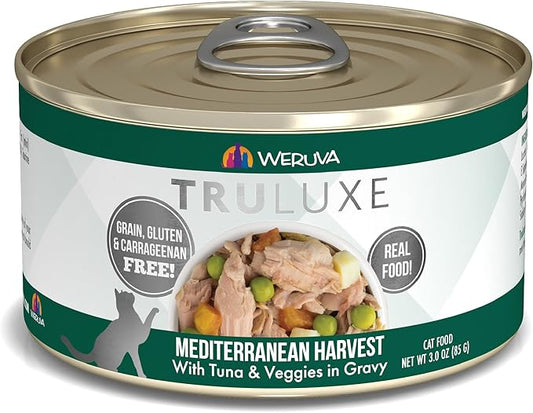 Weruva TruLuxe Cat Food, Mediterranean Harvest with Tuna Whole Meat & Veggies in Gravy, 3oz (Pack of 24)