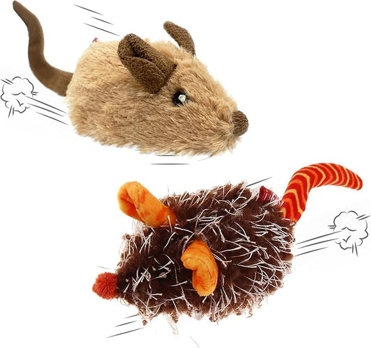 PETGEEK Gigwi Interactive Cat Toys for Indoor Cats, Automatic Electronic Moving Mouse Cat Toy with Realistic Squeaky, Kitten Toys for Hunting Play Exercise (Set)