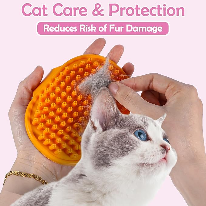 4Colors Cat Self Groomer for Indoor Cats, Wall Mounted Silicone Self Grooming-Cat Brush for Long Short Hair, Cat Face Scratchers Corner Massage Comb for Kitten Chair Leg Climbing Frame Scratching Post